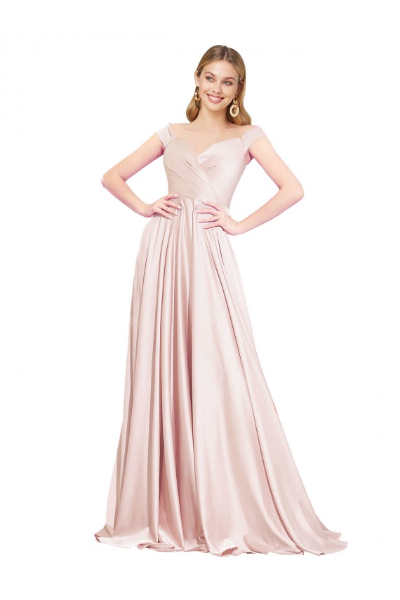 Buy High Neck Long Satin Pink Sleeveless Formal Evening Dress UK