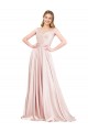 Buy High Neck Long Satin Pink Sleeveless Formal Evening Dress UK