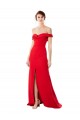 Buy High Neck Long Stretch Crepe Red Sleeveless Formal Evening Dress UK