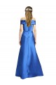 Buy Off the Shoulder Long Satin Sleeveless Black Tie Evening Dress UK