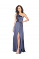 Buy One Shoulder Long Silky Satin Dusk Sleeveless Formal Evening Dress UK