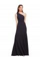 Buy One Shoulder Long Stretch Crepe Dark Navy A-Line Sleeveless Formal Evening Dress UK