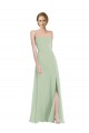 Buy Scoop Neck Long Soft Chiffon Sage Sleeveless Semi Formal Evening Dress UK