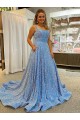 Buy Scoop Neck Court Train Velvet Sequin Sleeveless Evening Dress UK