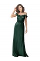 Buy Spaghetti Straps Long Stretch Satin Hunter Sleeveless Formal Evening Dress UK