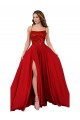 Buy Square Neck Long Spandex & Lace Red Sleeveless Semi Formal Evening Dress UK