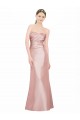 Buy Strapless Long Stretch Satin Sleeveless Formal Evening Dress UK