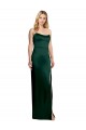 Buy Strapless Long Stretch Satin Hunter Sleeveless Formal Evening Dress UK