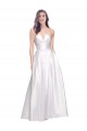 Buy Strapless Long Stretch Satin White Sleeveless Formal Evening Dress UK