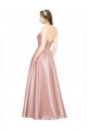 Buy Strapless Long Stretch Satin Sleeveless Black Tie Evening Dress UK