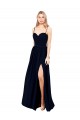 Buy Sweetheart Long Soft Chiffon Dark Navy Sleeveless Formal Evening Dress UK