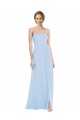 Buy Sweetheart Long Soft Chiffon Light Sky Blue Sleeveless Evening Dress UK