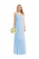 Buy Sweetheart Long Soft Chiffon Light Sky Blue Sleeveless Semi Formal Evening Dress UK