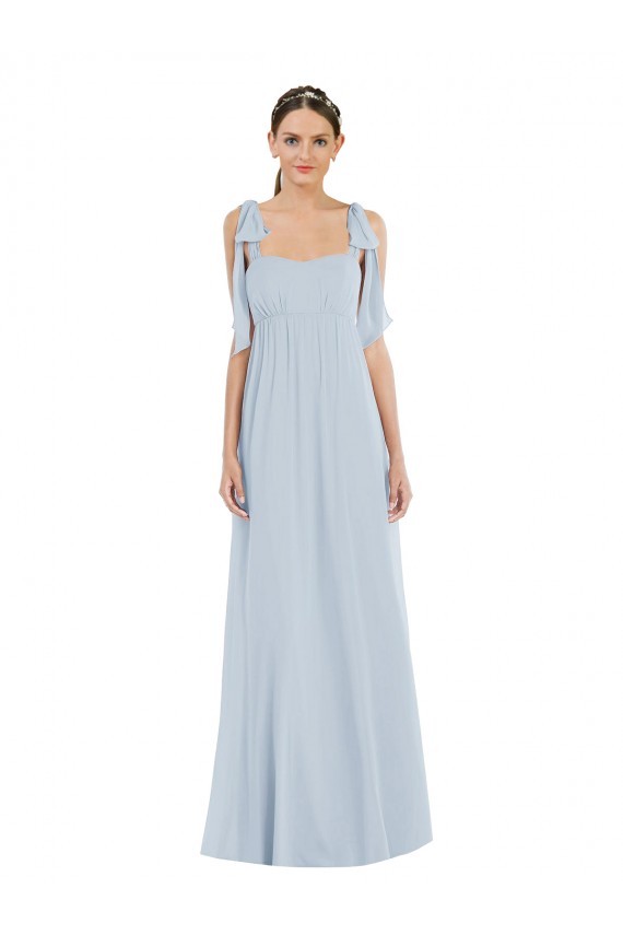 Buy Sweetheart Long Soft Chiffon Sea Glass Sleeveless Semi Formal Evening Dress UK