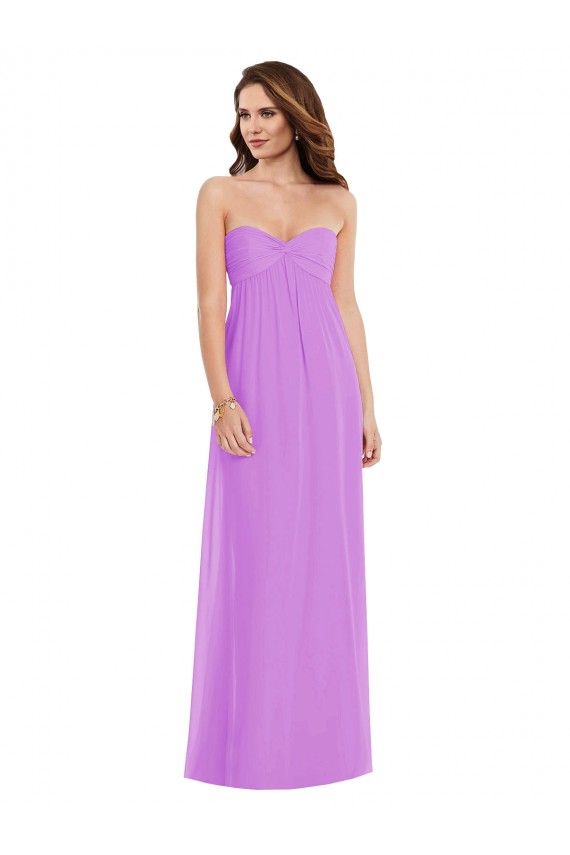 Buy Sweetheart Long Soft Chiffon Violet Sleeveless Semi Formal Evening Dress UK