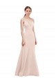 Buy V-Neck Long Stretch Crepe Pink Sleeveless Evening Gown UK