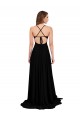 Buy V-Neck Long Spandex Black Sleeveless Black Tie Evening Dress UK