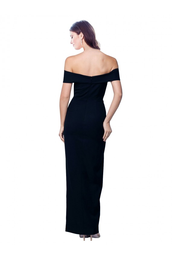 Buy Sweetheart Long Stretch Crepe Black Sleeveless Evening Dress UK