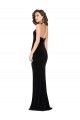 Buy High Neck Long Stretch Velvet Black Sleeveless Semi Formal Evening Dress UK