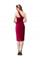 Buy One Shoulder Cocktail Length Stretch Crepe Black Sleeveless Formal Evening Dress UK