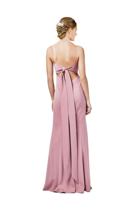 Buy Square Neck Long Stretch Crepe Black Sleeveless Formal Evening Dress UK