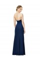 Buy Strapless Long Stretch Crepe Black Sleeveless Evening Dress UK