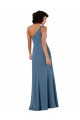 Buy One Shoulder Long Soft Chiffon Burgundy Sleeveless Formal Evening Dress UK