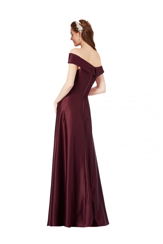 Buy Strapless Long Satin Burgundy Gold Cap Sleeves Black Tie Evening Dress UK
