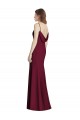 Buy Bateau Neck Long Stretch Crepe Burgundy Gold Sleeveless Semi Formal Evening Dress UK