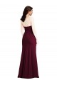 Buy Strapless Long Stretch Crepe Burgundy Gold Sleeveless Semi Formal Evening Dress UK