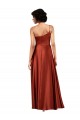 Buy One Shoulder Long Silky Satin Burnt Orange Sleeveless Black Tie Evening Dress UK