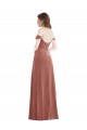 Buy Off the Shoulder Long Stretch Velvet Cinnamon Rose Sleeveless Semi Formal Evening Dress UK