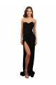 Buy High Neck Long Stretch Crepe Black Column Sleeveless Formal Evening Dress UK