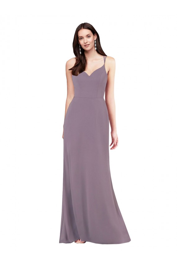 Buy Sweetheart Long Soft Chiffon Dark Lavender Sleeveless Formal Evening Dress UK