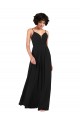 Buy V-Neck Long Soft Chiffon Black Sleeveless Formal Evening Dress UK
