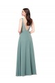 Buy V-Neck Long Soft Chiffon Dark Lavender Sleeveless Formal Evening Dress UK