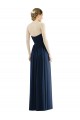 Buy Strapless Long Soft Chiffon Dark Navy Sleeveless Formal Evening Dress UK
