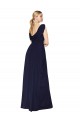 Buy High Neck Long Soft Chiffon Dark Navy Sleeveless Formal Evening Dress UK