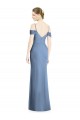 Buy Jewel Long Soft Chiffon Dusty Blue Cold Shoulder Formal Evening Dress UK