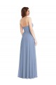 Buy Strapless Long Soft Chiffon Dusty Blue Sleeveless Semi Formal Evening Dress UK