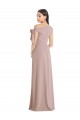 Buy Off the Shoulder Long Stretch Crepe Dusty Pink Sleeveless Formal Evening Dress UK