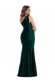 Buy One Shoulder Long Silky Satin Ever Green Sleeveless Plus Size Formal Evening Dress UK