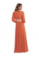 Buy V-Neck Long Soft Chiffon Firecracker Long Sleeves High Low Evening Dress UK