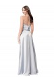 Buy Halter Neck Long Silky Satin Fog Sleeveless Formal Evening Dress UK