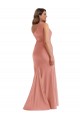 Buy One Shoulder Long Silky Satin Georgia Peach Sleeveless Black Tie Plus Size Evening Dress UK
