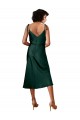 Buy Cowl Neck Midi Length Stretch Satin Hunter Sleeveless Black Tie Evening Dress UK