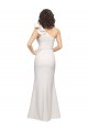 Buy One Shoulder Long Stretch Crepe Ivory Sleeveless Formal Evening Dress UK