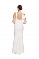 Buy Square Neck Long Stretch Crepe Ivory Sleeveless Formal Evening Dress UK