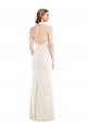 Buy Halter Neck Long Stretch Crepe Ivory Sleeveless Semi Formal Evening Dress UK
