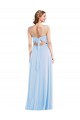 Buy V-Neck Long Soft Chiffon Light Sky Blue Sleeveless Formal Evening Dress UK